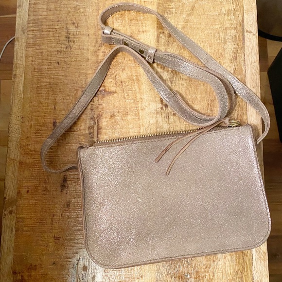 NWT Madewell simple suede metallic crossbody bag - Picture 8 of 10